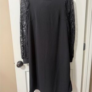 Classic Black Long Sleeve Lace Dress